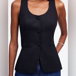 Madewell Scoopneck Cutaway Vest in Drapey Twill